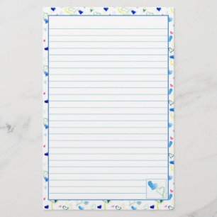 Papeterie Papier d'écriture de la lettre d'aquarelle bleu Co