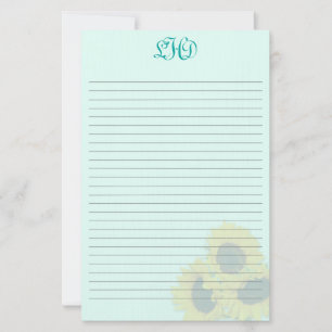 Papeterie Papier d'écriture monographique de tournesols bleu