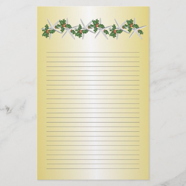 Papeterie Papier d'écriture Tropical Christmas Gold Linked (Devant)