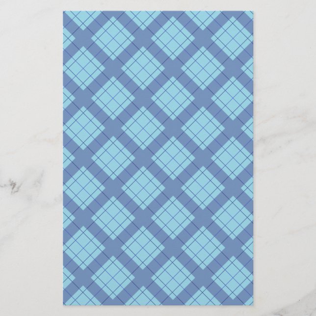 Papeterie Papier d'embarcation Plaid Bleu Variation (Devant)