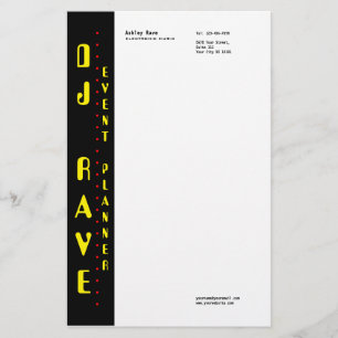 Papeterie Papier du planificateur d'événements DJ