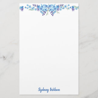 Papeterie Papier floral bleu
