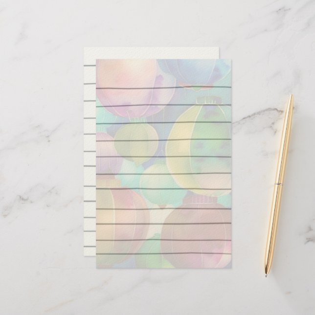 Papeterie Papier Lanternes Papier (Devant/Arrière en situation)