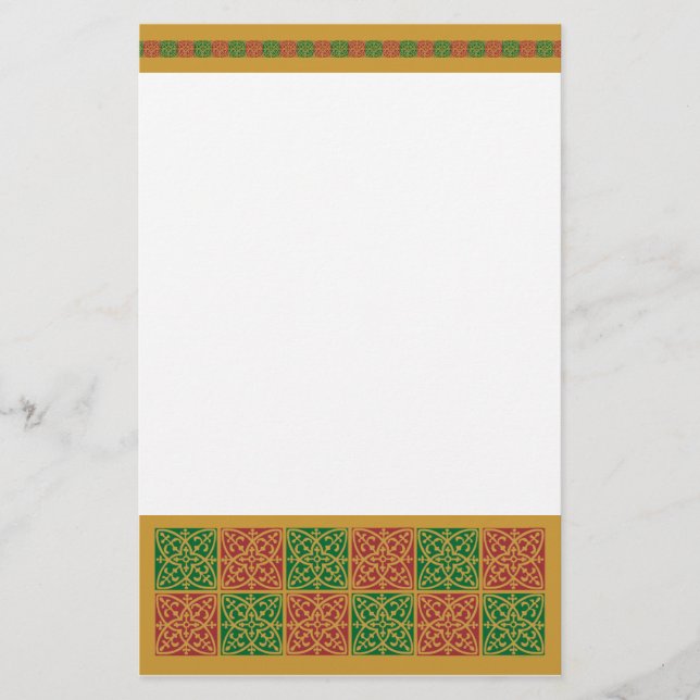 Papeterie Papier Motif de vacances rouge et vert (Devant)
