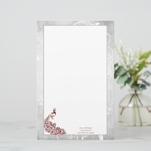 Papeterie Papier Peacock Rouge (Debout devant)