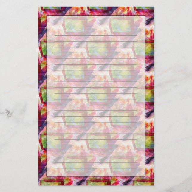 Papeterie Papier peint vert et rouge abstrait (Devant)