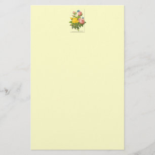 Papeterie Papier Rose Vintage rose jaune