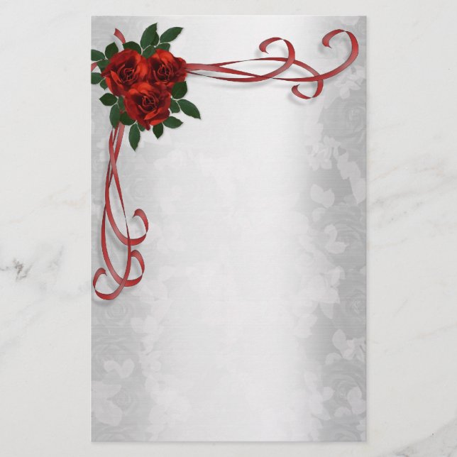 Papeterie Papier Roses rouges (Devant)