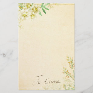 Papeterie Papier stationnaire floral naturel