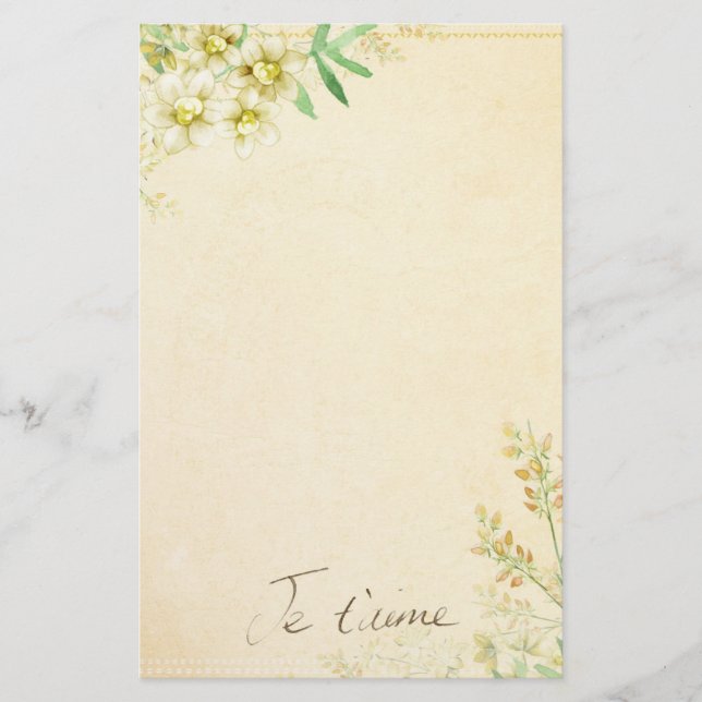 Papeterie Papier stationnaire floral naturel (Devant)