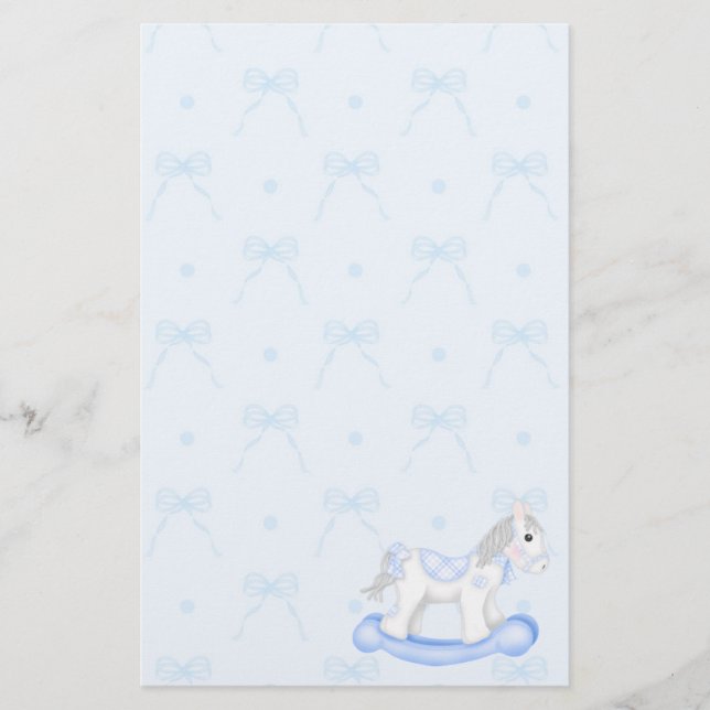 Papeterie Papiers Blue Bows & Rocking Horse (Devant)