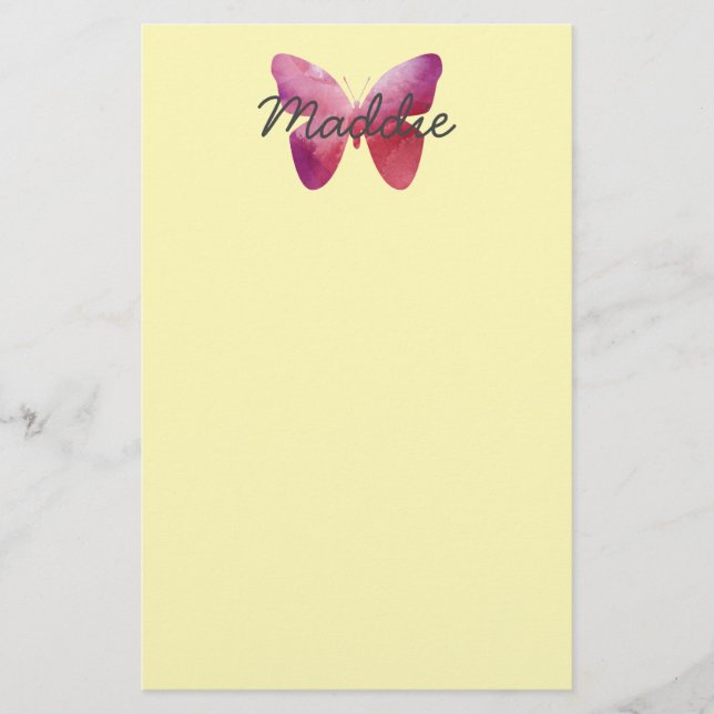 Papeterie Papillon blanc rose (Devant)