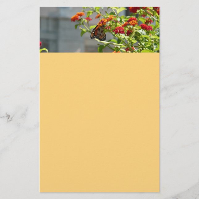 Papeterie Papillon monarque sur le papillon rouge Bush (Devant)