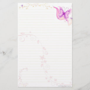 Papeterie Papillon rose stationnaire