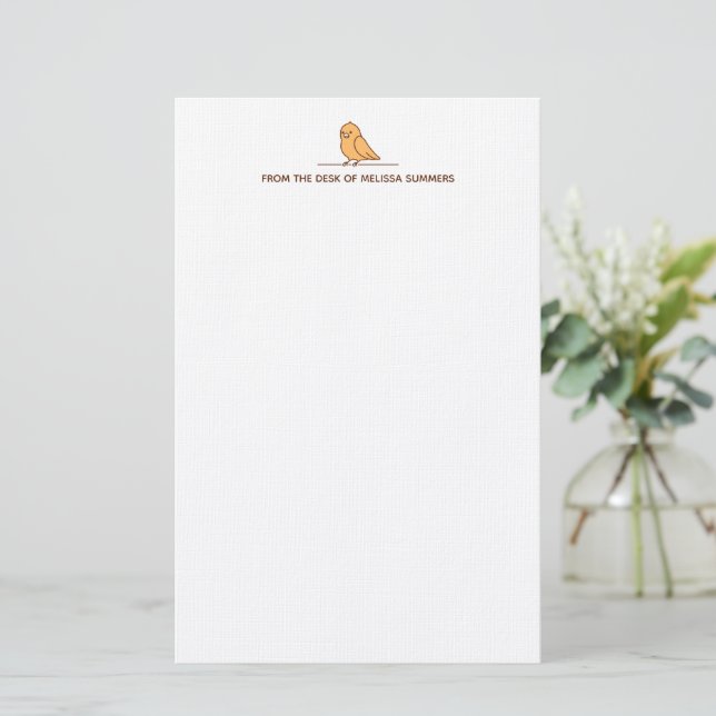 Papeterie Parakeet Parrot mignonne Bird Texte personnalisé (Debout devant)