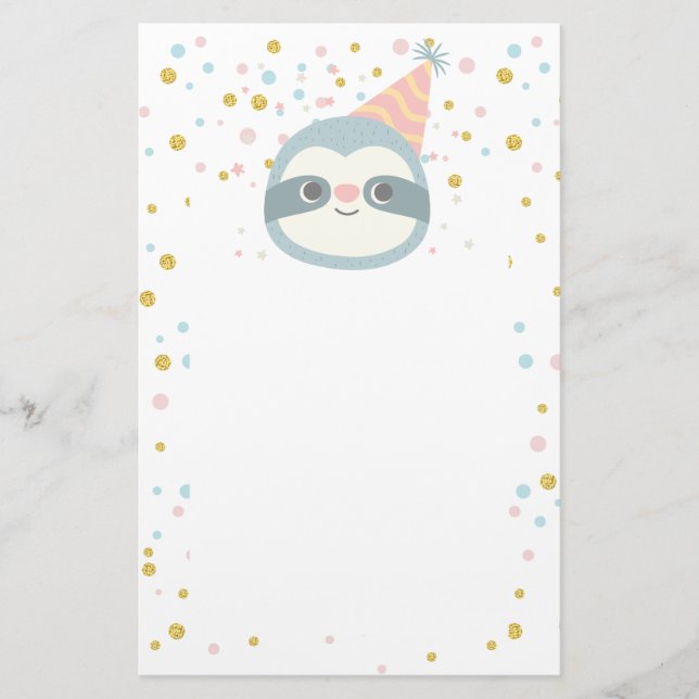 Papeterie paresse, paresse mignonne, illustration animale (Devant)