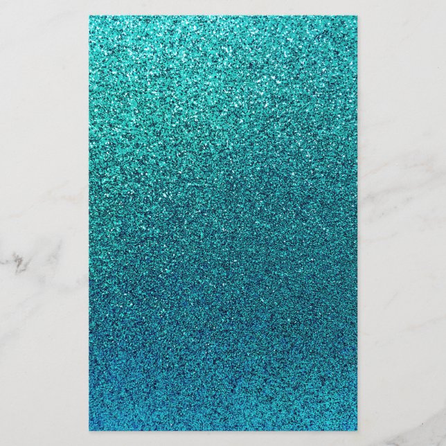Papeterie Parties scintillant bleue turquoise Turquoise de F (Devant)