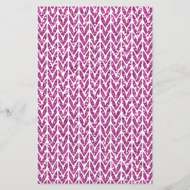 Papeterie Parties scintillant rose Chevrons Knit Motif Impri (Devant)