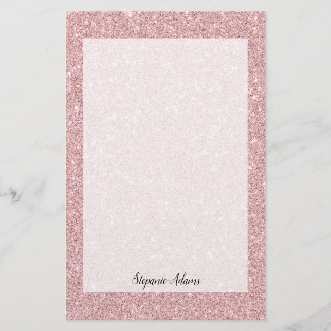 Papeterie Parties scintillant Rose Dusty personnalisée (Devant)