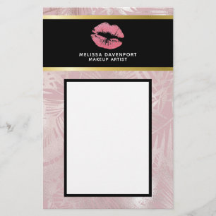 Papeterie Parties scintillant rose lèvres et Rose Gold Tropi