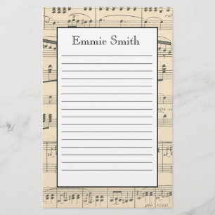 Papeterie Partitions de musique anciennes personnalisées