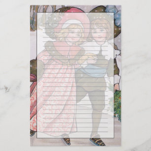 Papeterie Patinage de fille et de garçon