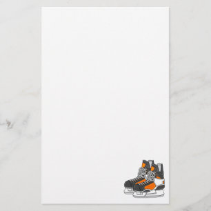Papeterie Patins oranges d'hockey