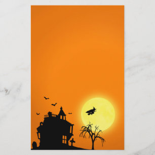 Papeterie Paysage heureux de silhouette de Halloween
