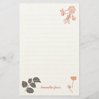 Papeterie Peachy Pink Oregon Grape Flower Letterhead