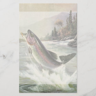 Papeterie Pêcheur vintage de truite arc-en-ciel Pêche du poi