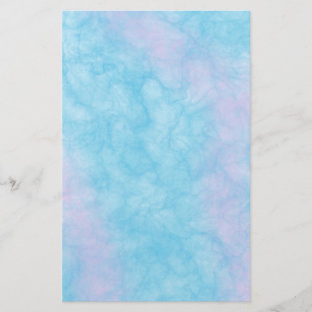 Papeterie Peint à la main Elégant bleu et marbre rose (Devant)