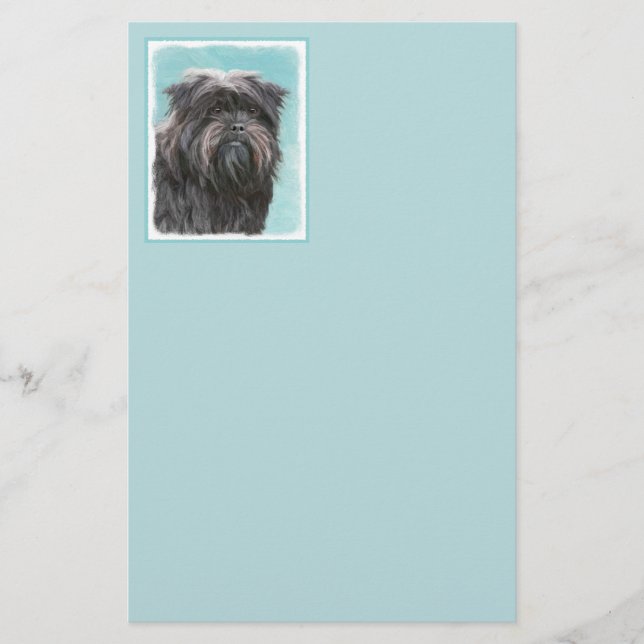 Papeterie Peinture Affenpinscher - Joli art original chien (Devant)
