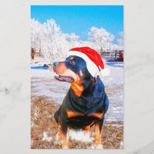 Papeterie Peinture de Noël de chien Rottweiler