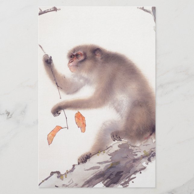 Papeterie Peinture japonaise au singe - Année du singe (Devant)