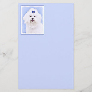 Papeterie Peinture maltaise - Joli art original pour chien