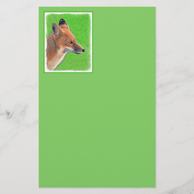 Papeterie Peinture Red Fox - Art original de la faune (Devant)