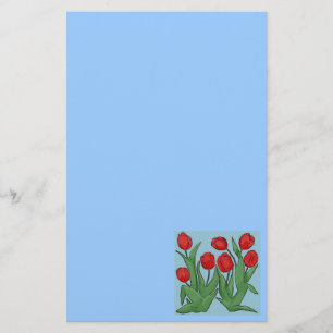 Papeterie Peinture rouge de Digitals de tulipes