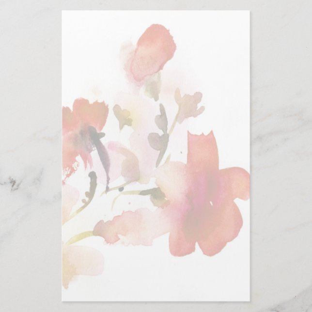 Papeterie Peintures florales abstraites d'aquarelle (Devant)