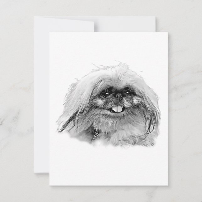 Papeterie Pekingese - carte blanche "JenaSota" (Devant)
