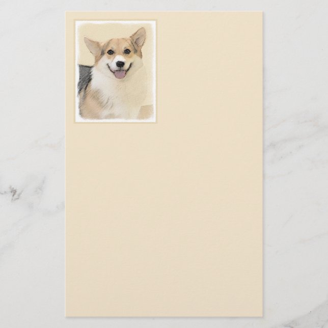 Papeterie Pembroke Welsh Corgi Peinture - Art Chien original (Devant)