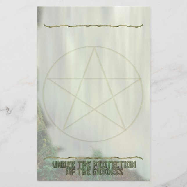 Papeterie Pentacle, sous la protection de la déesse (Devant)