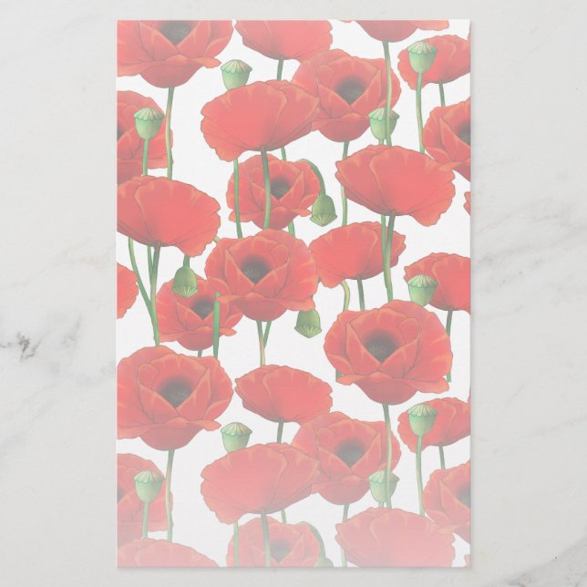 Papeterie Pépites rouges modèle floral (Devant)