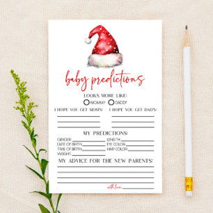 Papeterie Père Noël Noël Baby shower Prédictions Activité