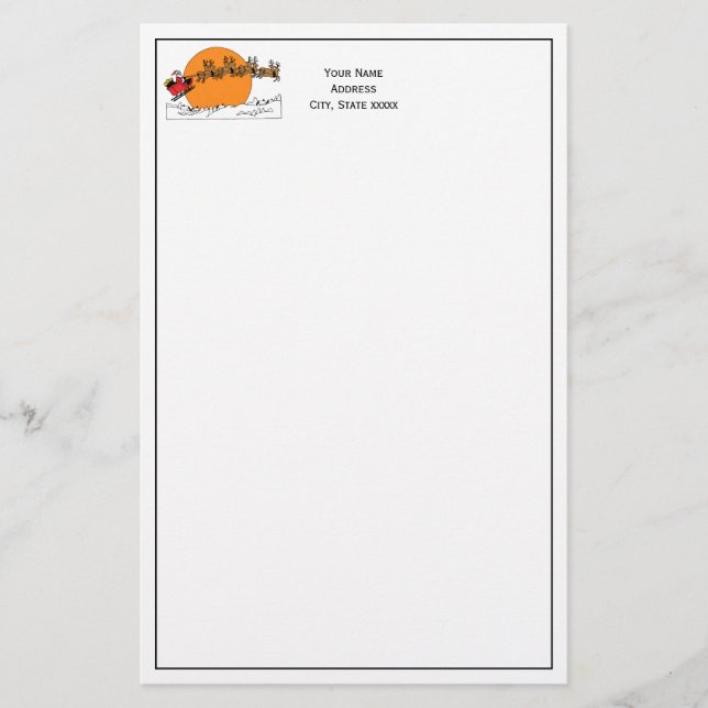 Papeterie Père Noël Reindeer Sur La Neige Couverte Ville Lun (Devant)