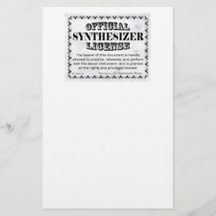 Papeterie Permis de synthétiseur