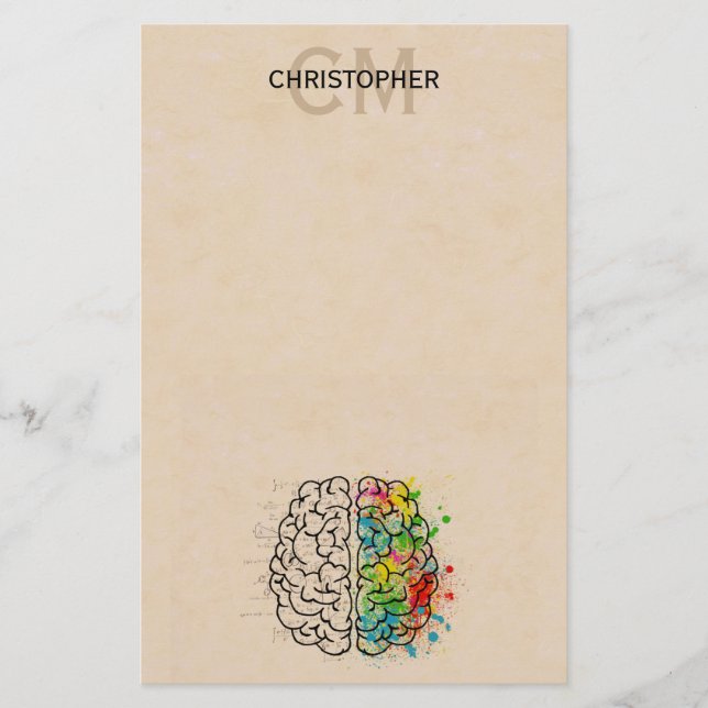 Papeterie Personnalisation du cerveau humain gauche et droit (Devant)