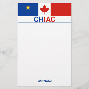 Papeterie Personnalisation du drapeau canadien acadien chiac