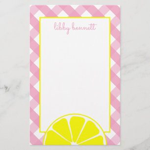 Papeterie personnalisée en limonade rose