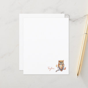 Papeterie personnalisée pour hibou