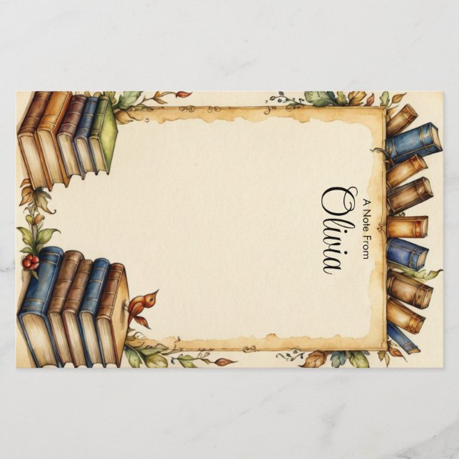 Papeterie Personnaliser la frontière du livre blanc mignon (Devant)